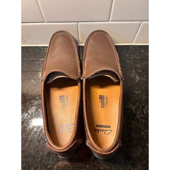 Clarks Oswick Plain Men’s Leather Slip on Driving Shoes‎ Career Brown Size 9.5 - Picture 3 of 10